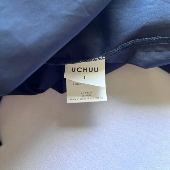 UCHUU NAVY SHORT SLEEVE SHIFT MIDI OVERSIZED DRESS - S - Picture 10 of 12